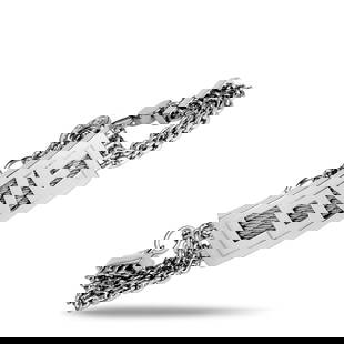 CHARRIOL FOREVER LOVE STAINLESS STEEL BAR BRACELET: Boasting multiple chains onto which an eye-catching, extraordinarily designed pendant is attached, this incredible Forever Love stainless steel bracelet from Charriol offers a stunningly offbeat appea