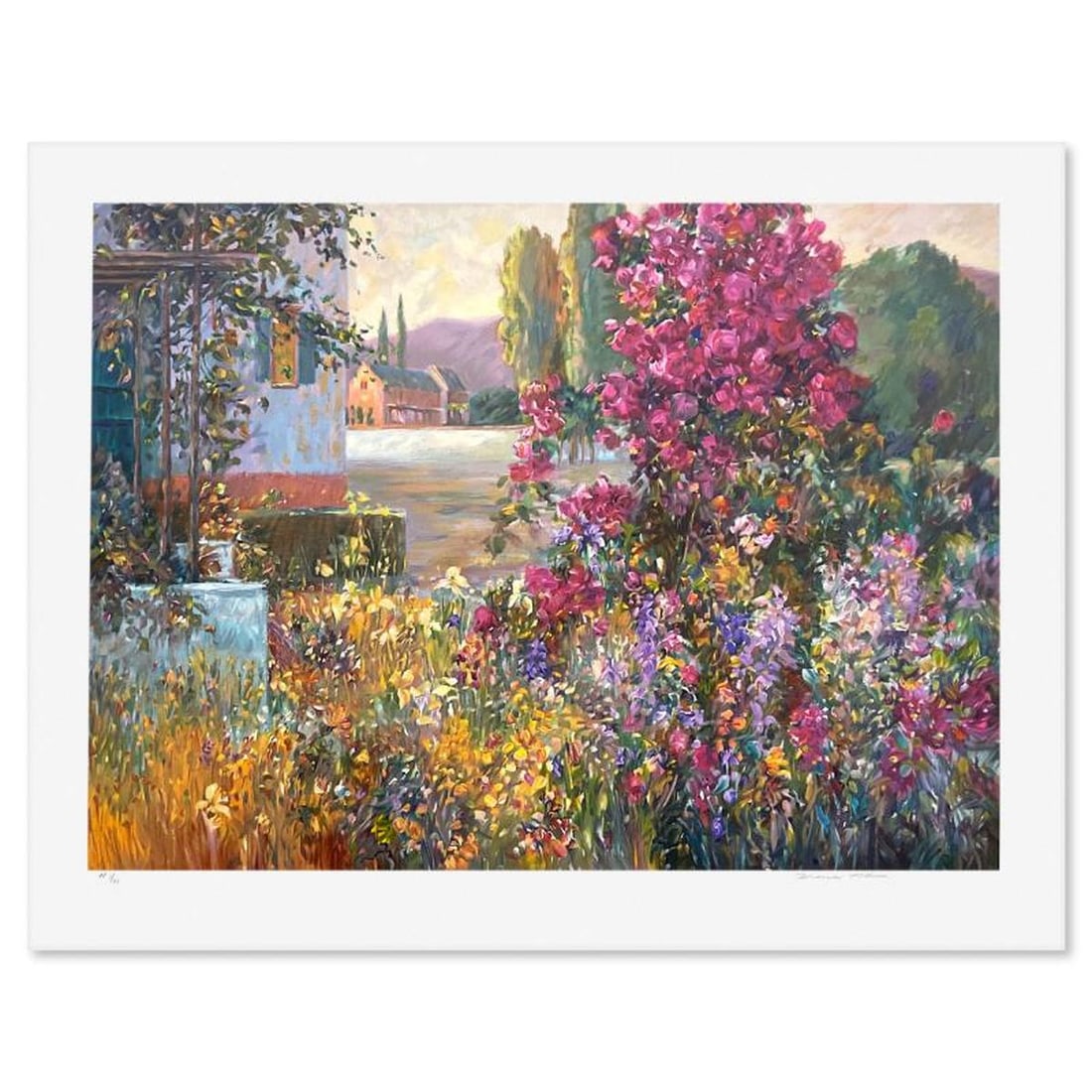 Henri Plisson (1933-2006), "La Vie En Rose" Limited Edition Serigraph, Numbered 1/21 and Hand Signed: La Vie En Rose is a limited edition serigraph on paper by Henri Plisson (1933-2006), numbered 1/21 and hand signed by the artist. Includes Letter of Authenticity. Measures approx. 30.5" x 38.5" (borde