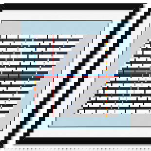 Yaacov Agam- Silkscreeen Serigraph "Homage to Mondrian": Artist: Yaacov Agam. Medium: Silkscreeen Serigraph. Title: Homage to Mondrian. Size: 26" x 27". Measures approx. 34" x 35" (framed). Signature: Hand signed and numbered. Certificate of Authenticity: I