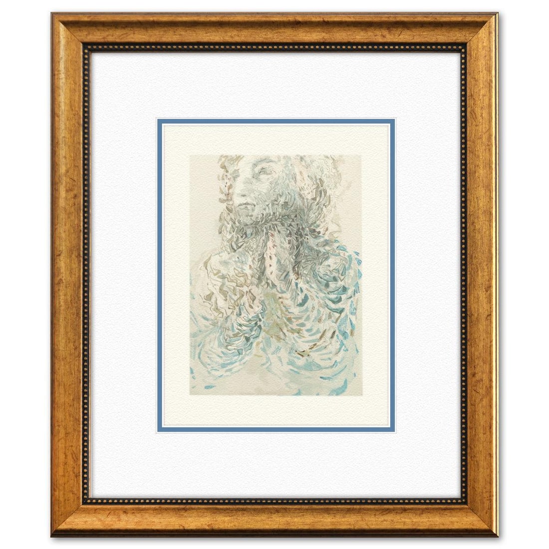 Salvador Dali- Original Color Woodcut on B.F.K. Rives Paper "Paradise 17": Artist: Salvador Dali. Medium: Original Color Woodcut on B.F.K. Rives Paper. Title: Paradise 17. Size: 13" x 10". Measures approx. 21" x 18" (framed). Certificate of Authenticity: Is included. Additio