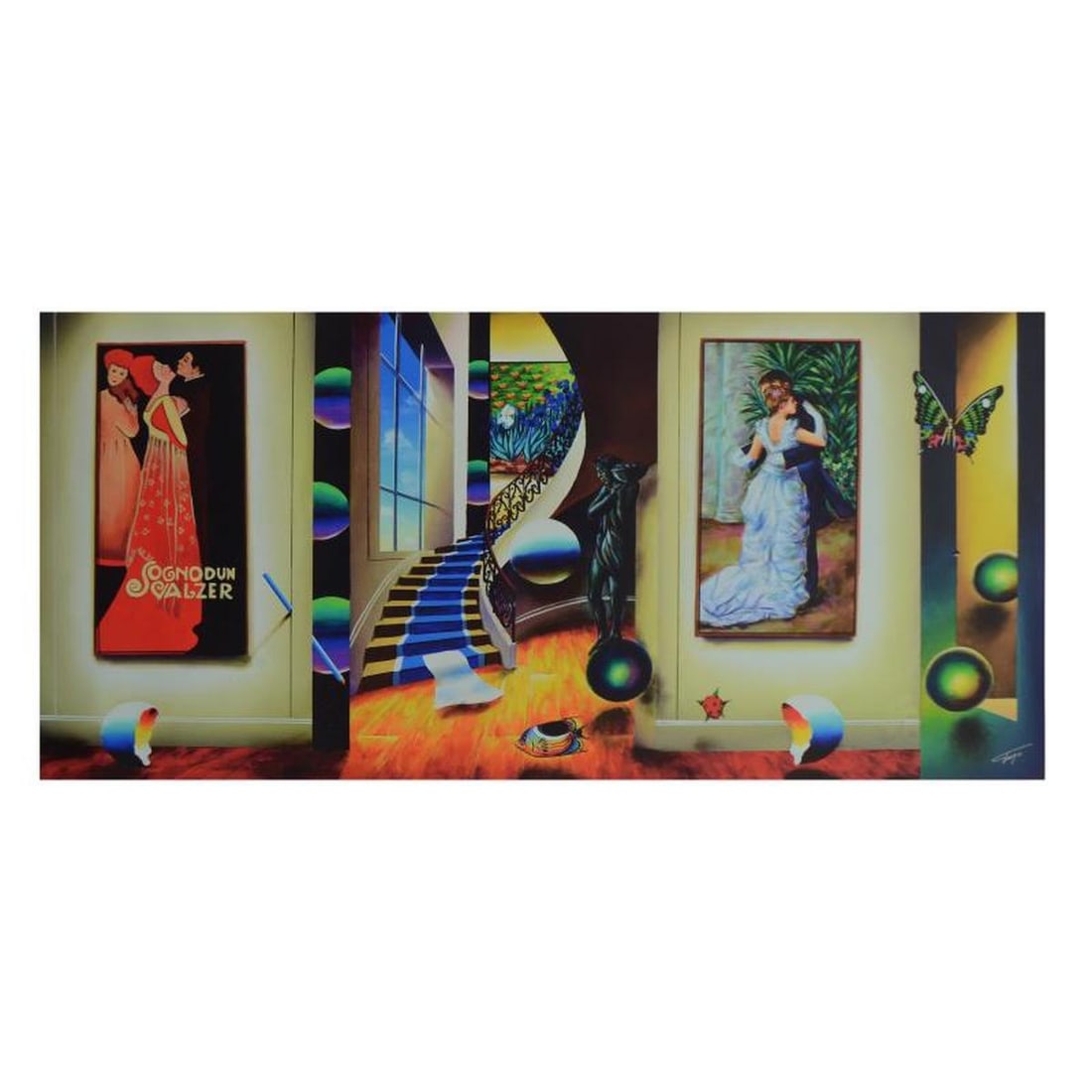 Ferjo, "The Embrace" Limited Edition on Canvas, Numbered and Signed with Letter of Authenticity.: The Embrace is a limited edition giclee on canvas, bearing Ferjo's authorized signature. Includes Letter of Authenticity. Measures approx. 48" x 24" (image). This item requires special handling and ma