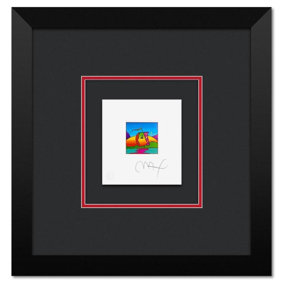 Peter Max, "Sail Profile" Framed Limited Edition Lithograph, Numbered and Hand Signed with: Sail Profile is a limited edition lithograph on paper by Peter Max, numbered and hand signed by the artist. This piece comes framed. Includes Certificate of Authenticity from Peter Max Studios. Measur