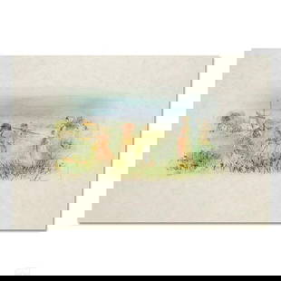 Dutch Landscape Limited Edition Lithograph by Edna Hibel (1917-2014), Numbered and Hand Signed with: Dutch Landscape is a limited edition lithograph on paper, numbered and hand signed by Edna Hibel (1917-2014). Includes Certificate of Authenticity! Measures approx. 26" x 20" (with border), 16" x 8" (