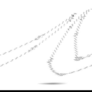 HASBA 18K WHITE GOLD 0.85CT DIAMOND BEAD LONG NECKLACE: Dynamic and subtle, this long necklace offers just the right amount of shimmer, making it ideal from day to night. Its simplicity makes it incredibly easy to pair with outfits and layer with other nec