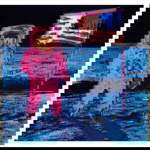 Andy Warhol "Moonwalk" Limited Edition Silk Screen Print from Sunday B Morning.: Moonwalk (Pink) is a limited edition silk screen print on museum board from Sunday B Morning featuring the works of Andy Warhol. The piece is stamped in blue on the back with "Published by Sunday B. M