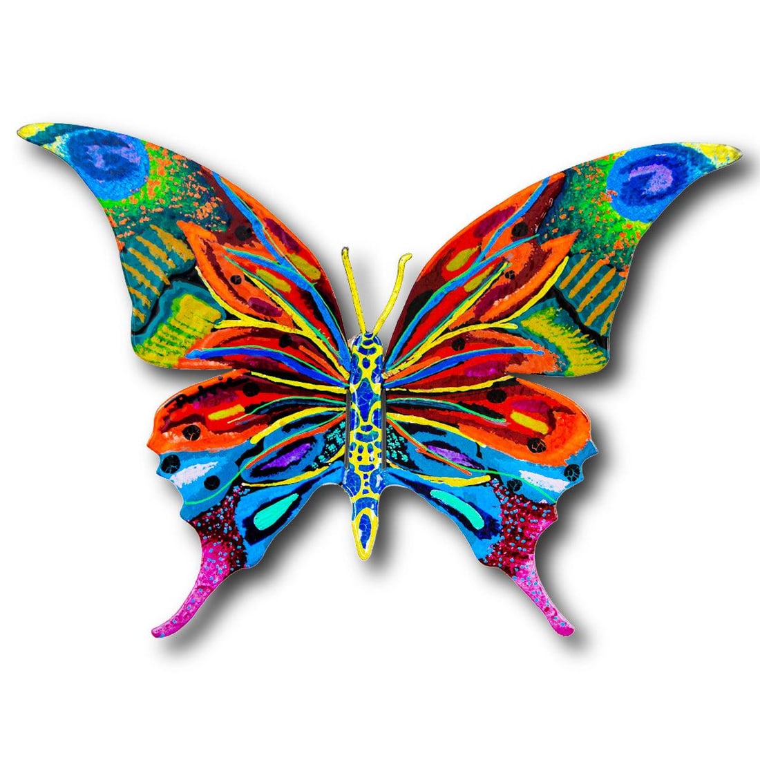 Patricia Govezensky- Original Painting on Cutout Steel "Butterfly": Artist: Patricia Govezensky. Medium: Original Painting on Cutout Steel. Title: Butterfly. Size: 5" x 8". Signature: Hand Signed by the artist. Certificate of Authenticity: From the publisher. Referenc