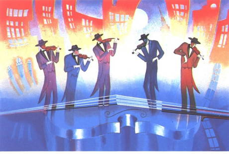 Zina Roitman- Original Serigraph "Rhapsody in Blue": Artist: Zina Roitman. Medium: Original Serigraph. Title: Rhapsody in Blue. Size: 17" x 25.5". Signature: Hand Signed by the Artist. Certificate of Authenticity: From the publisher. Reference#: 21195.