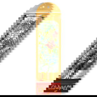 Marc Chagall- Mezuzah/ Silkscreen on 24K gold plated bronze "Issachar": Artist: Marc Chagall. Medium: Mezuzah/ Silkscreen on 24K gold plated bronze. Title: Issachar. Size: 5.1" x 1.4". Certificate of Authenticity: Is included. Additional: Limited edition of 1800. Full col