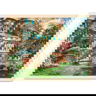 Anatoly Metlan, "Greenhouse" Limited Edition Serigraph, Numbered and Hand Signed with Certificate of: Greenhouse is a limited edition serigraph on paper by Anatoly Metlan, numbered and hand signed by the artist. Includes Certificate of Authenticity. Measures approx. 26" x 20" (with border), 24" x 18"