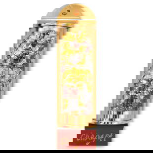 Marc Chagall- Mezuzah/ Silkscreen on 24K gold plated bronze "Levi": Artist: Marc Chagall. Medium: Mezuzah/ Silkscreen on 24K gold plated bronze. Title: Levi. Size: 5.1" x 1.4". Certificate of Authenticity: Is included. Additional: Limited edition of 1800. Full color s