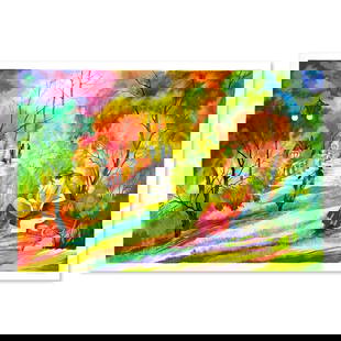 Zina Roitman, Limited Edition Serigraph, Hand Signed and Numbered, Letter of Authenticity.: This is a limited edition serigraph on paper by Zina Roitman. The piece comes hand signed by the artist, numbered, and with a letter of authenticity. Measures approximately 25" x 38". Reference#: 7965