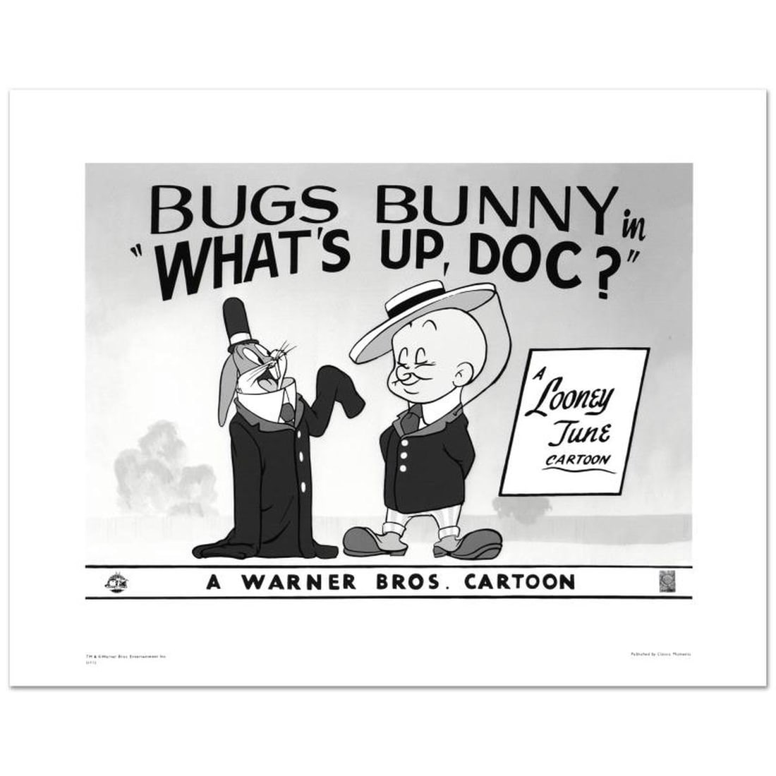 What's Up Doc #2 Limited Edition Giclee from Warner Bros., Numbered with Hologram Seal and: What's Up Doc #2 is a limited edition giclee on paper from Warner Bros., numbered with hologram seal of Authenticity. This image was originally used as a "lobby card" displayed in theater lobbies to p