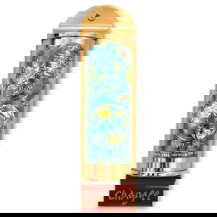 Marc Chagall- Mezuzah/ Silkscreen on 24K gold plated bronze "Simeon": Artist: Marc Chagall. Medium: Mezuzah/ Silkscreen on 24K gold plated bronze. Title: Simeon. Size: 5.1" x 1.4". Certificate of Authenticity: Is included. Additional: Limited edition of 1800. Full color