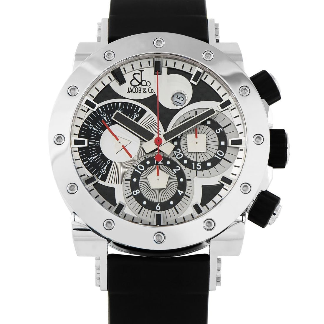 JACOB & CO EPIC II CHRONOGRAPH STEEL WATCH (1 of 4)