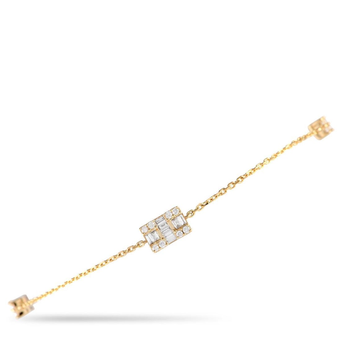 14K YELLOW GOLD 0.20CT DIAMOND STATION BRACELET (1 of 3)