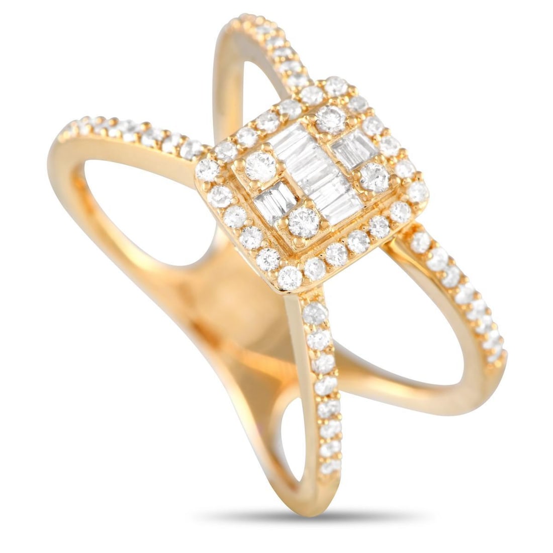 14K YELLOW GOLD 0.50CT DIAMOND SPLIT SHANK RING (1 of 3)