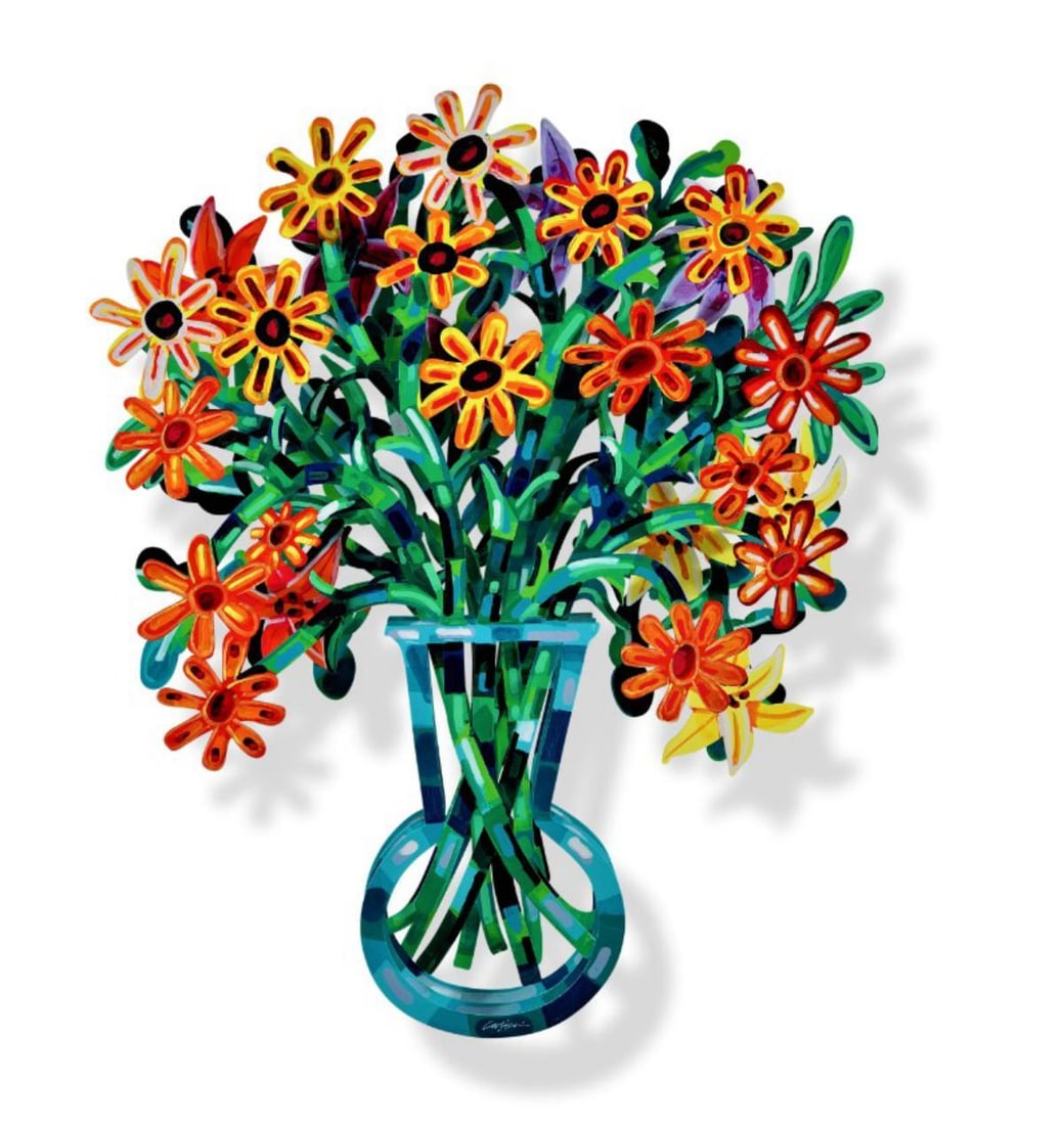 David Gerstein- Mixed Media Cutout Aluminum "Bouquet - Monaco": Artist: David Gerstein. Medium: Mixed Media Cutout Aluminum. Title: Bouquet - Monaco. Size: 30" x 35". Signature: Signed and numbered. Certificate of Authenticity: Is included. Additional: Edition - 9