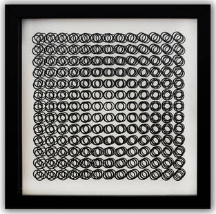 Victor Vasarely- 3D Wall Sculpture/object "Cinetiques": Artist: Victor Vasarely. Medium: 3D Wall Sculpture/object. Title: Cinetiques. Size: 10" x 10". Measures approx. 12" x 12" (framed). Additional: Custom Framed. 2 layers- Top layer printed on clear Luci