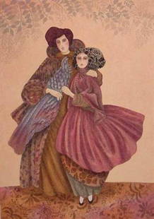 Haya Ran- Original Serigraph "Masked Ball": Artist: Haya Ran. Medium: Original Serigraph. Title: Masked Ball. Size: 25" x 18". Signature: Hand Signed by the Artist. Certificate of Authenticity: From the publisher. Reference#: 21147.