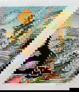 Francesco Nesi- Original Serigraph on Paper "ELEFANTINO CURIOSO": Artist: Francesco Nesi. Medium: Original Serigraph on Paper. Title: ELEFANTINO CURIOSO. Size: 14" x 12". Signature: Hand Signed and Numbered by the Artist. Certificate of Authenticity: Is Included. Re