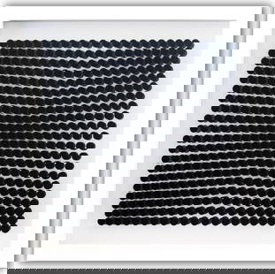 Victor Vasarely- 3D Wall Sculpture/object "Cinetiques": Artist: Victor Vasarely. Medium: 3D Wall Sculpture/object. Title: Cinetiques. Size: 10" x 10". Measures approx. 12" x 12" (framed). Additional: Custom Framed. 2 layers- Top layer printed on clear Luci