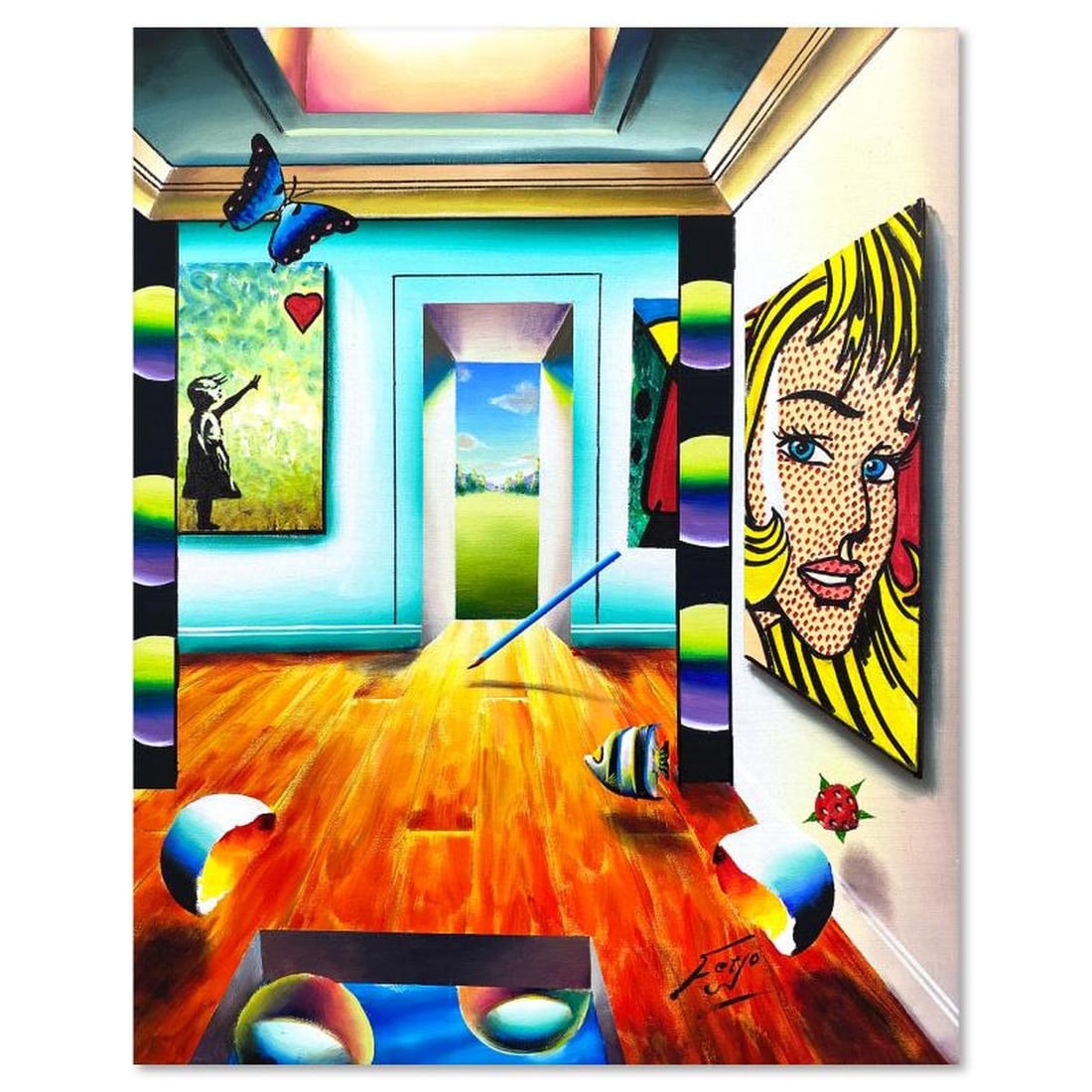 Ferjo, Original Oil Painting on Canvas, Hand Signed with Letter of Authenticity: This is an original oil painting on stretched canvas by Ferjo, hand signed by the artist. Includes Letter of Authenticity. Measures approx. 30" x 24" (image). Reference#: 87556.