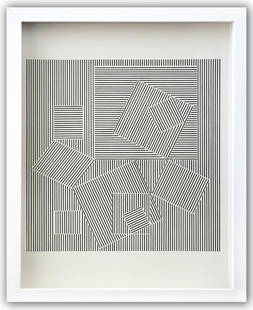 Victor Vasarely- Heliogravure Print "Untitled": Artist: Victor Vasarely. Medium: Heliogravure Print. Title: Untitled. Size: 13" x 10". Measures approx. 15" x 12" (framed). Additional: Custom Framed. Reference#: 21528.