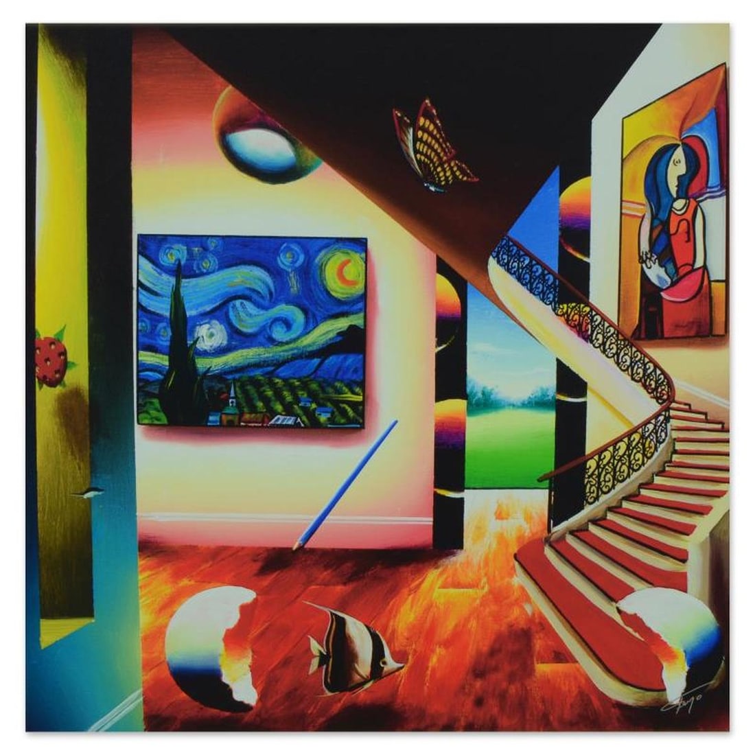 Ferjo, "Starry Nights Glow" Limited Edition on Gallery Wrapped Canvas, Numbered and Signed with: Starry Nights Glow is a limited edition giclee on canvas, numbered and bearing Ferjo's authorized signature. This piece comes gallery wrapped. Includes Letter of Authenticity. Measures approx. 24" x 2