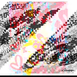 Nastya Rovenskaya- Mixed Media "Shopping Time": Artist: Nastya Rovenskaya. Medium: Mixed Media. Title: Shopping Time. Size: 30" x 24". Signature: Hand Signed. Certificate of Authenticity: Is included. Reference#: 44435.
