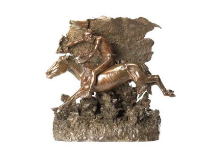 Frederick Remington- Bronze Sculpture "Horse Theif": Artist: Frederick Remington. Medium: Bronze Sculpture. Title: Horse Theif. Size: 20" x 26". Reference#: 36392.