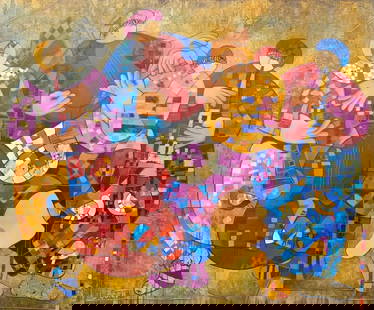 Dorit Levi- Original Painting on Canvas  "Orchestra": Artist: Dorit Levi. Medium: Original Painting on Canvas . Title: Orchestra. Size: 36" x 48". Reference#: 28372.