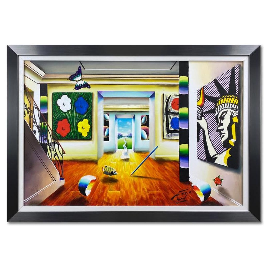 Ferjo, Framed Original Oil Painting on Canvas, Hand Signed with Letter of Authenticity: This is an original oil painting on canvas by Ferjo, hand signed by the artist. This piece comes custom framed. Includes Letter of Authenticity. Measures approx. 28.5" x 40.5" (frame), 23.5" x 35.5" (