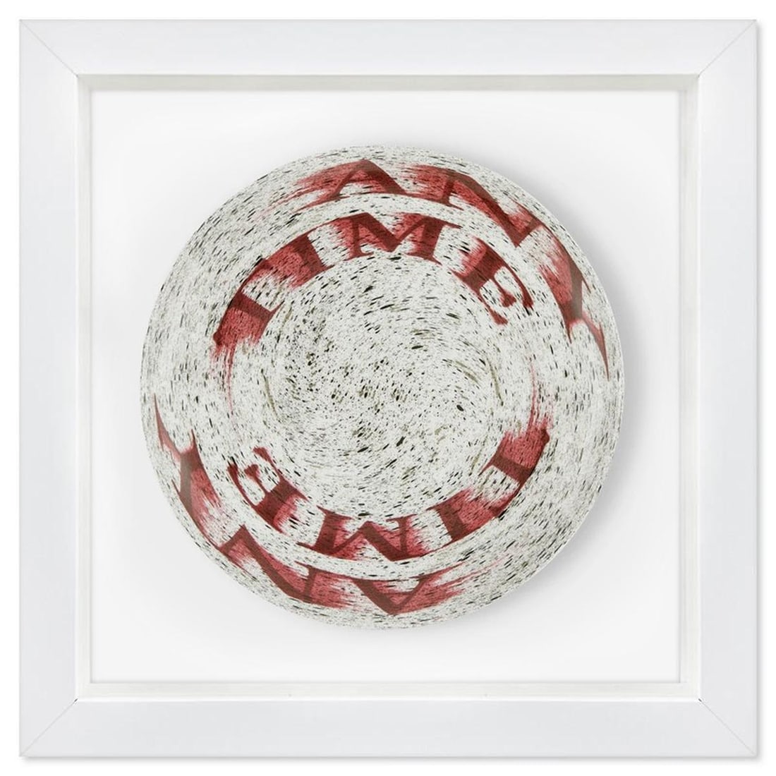 Ed Ruscha, "Anytime" Framed Limited Edition Fine Bone China Plate: Anytime is a limited edition fine bone china plate by Takashi Murakami. This plate is custom framed and floated on linen. Measures approx. 16" x 16" (frame), 11" (plate diameter). This item requires s