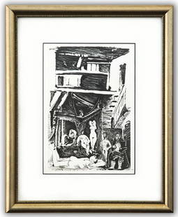 After Pablo Picasso- Offset Lithograph "From The 347 Series": Artist: After Pablo Picasso. Medium: Offset Lithograph. Title: From The 347 Series. Size: 11" x 8". Measures approx. 17" x 14" (framed). Additional: Custom framed. Unsigned and unnumbered. The 347 Ser