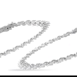 14K WHITE GOLD 5.90CT LAB-GROWN DIAMOND TENNIS BRACELET: The fine jewelry you need for a look that's refined, easy, and always polished. This tennis bracelet is made with 14K white gold and features 37 round brilliant lab-grown diamonds of E-F color and VVS