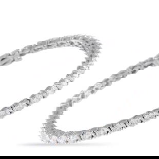14K WHITE GOLD 11.50CT LAB-GROWN DIAMOND TENNIS BRACELET: Made with 14K white gold and set with 11.50 carats of lab-grown diamonds, this tennis bracelet offers impressive sparkle with a thoughtful edge. You get larger carat weight, better color, and higher c