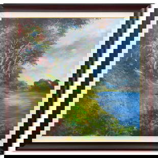 Michael Schofield- Original Oil on Canvas "A Memorable Retreat": Artist: Michael Schofield. Medium: Original Oil on Canvas. Title: A Memorable Retreat. Size: 48" x 47.5". Measures approx. 58" x 58" (framed). Signature: Hand Signed. Reference#: 74541.