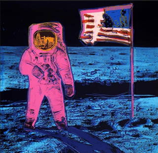 Andy Warhol- Silk Screen "The Moonwalk 11.405": Artist: Andy Warhol. Medium: Silk Screen. Title: The Moonwalk 11.405. Size: 38.5" x 38.5". Certificate of Authenticity: Is Included. Additional: limited edition silk screen print on museum board from