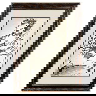 Pablo Picasso (1881-1973), "Carnet de Californie 21.11.55-II" Framed Vintage Lithograph on Paper: Carnet de Californie 21.11.55-II is a vintage lithograph on paper by Pablo Picasso (1881-1973). This piece is from Picasso's Carnet de Californie Series and was printed in Paris, France by Mourlot Stu