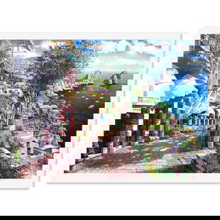 Sam Park, "Afternoon in Capri" Limited Edition Printer's Proof Serigraph, Numbered 1/4 and Hand: Afternoon in Capri is a limited edition printer's proof serigraph on paper by Sam Park, numbered 1/4 and hand signed by the artist. Includes Letter of Authenticity. Measures approx. 42.5" x 57" (borde