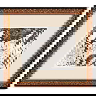 After Pablo Picasso- Offset Lithograph "From The 347 Series": Artist: After Pablo Picasso. Medium: Offset Lithograph. Title: From The 347 Series. Size: 9" x 12". Measures approx. 18" x 20.5" (framed). Additional: Custom framed. Unsigned and unnumbered. The 347 S