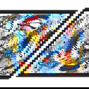 Jenik Cook, Framed Hand Signed Original Painting with Letter of Authenticity.: This is an original acrylic painting on paper by Jenik Cook. Hand signed by the artist, it includes Letter of Authenticity. This piece comes from the artist's personal collection. Measures approximate