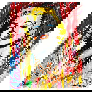 Nastya Rovenskaya- Mixed Media "Marilyn Monroe II": Artist: Nastya Rovenskaya. Medium: Mixed Media. Title: Marilyn Monroe II. Size: 10" x 8". Signature: Hand signed. Certificate of Authenticity: Is included. Reference#: 58299.