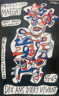 Jean Dubuffet- Exhibition lithograph on paper: Artist: Jean Dubuffet. Medium: Exhibition lithograph on paper. Size: 24" x 15". Reference#: 37491.