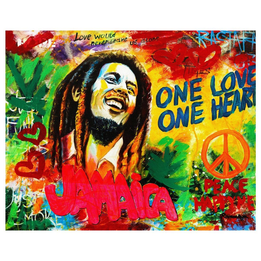 Nastya Rovenskaya- Original Mixed Media on Canvas "Bob Marley" (1 of 2)