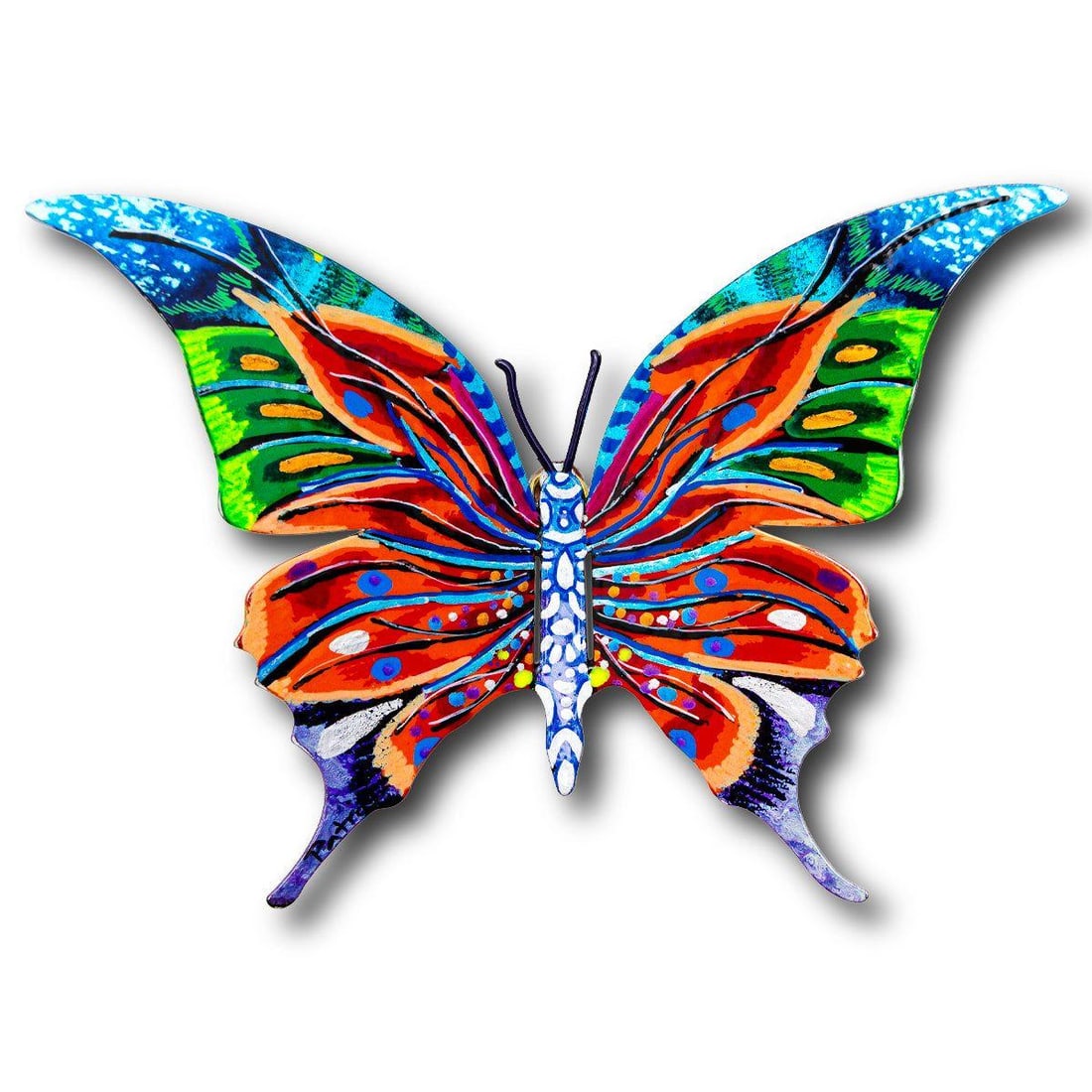 Patricia Govezensky- Original Painting on Cutout Steel "Butterfly": Artist: Patricia Govezensky. Medium: Original Painting on Cutout Steel. Title: Butterfly. Size: 5" x 8". Signature: Hand Signed by the artist. Certificate of Authenticity: From the publisher. Referenc