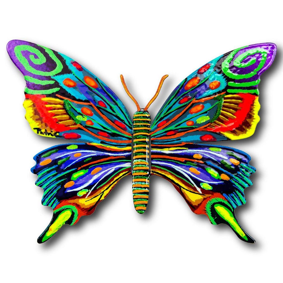 Patricia Govezensky- Original Painting on Cutout Steel "Butterfly": Artist: Patricia Govezensky. Medium: Original Painting on Cutout Steel. Title: Butterfly. Size: 6" x 8". Signature: Hand Signed by the artist. Certificate of Authenticity: From the publisher. Referenc