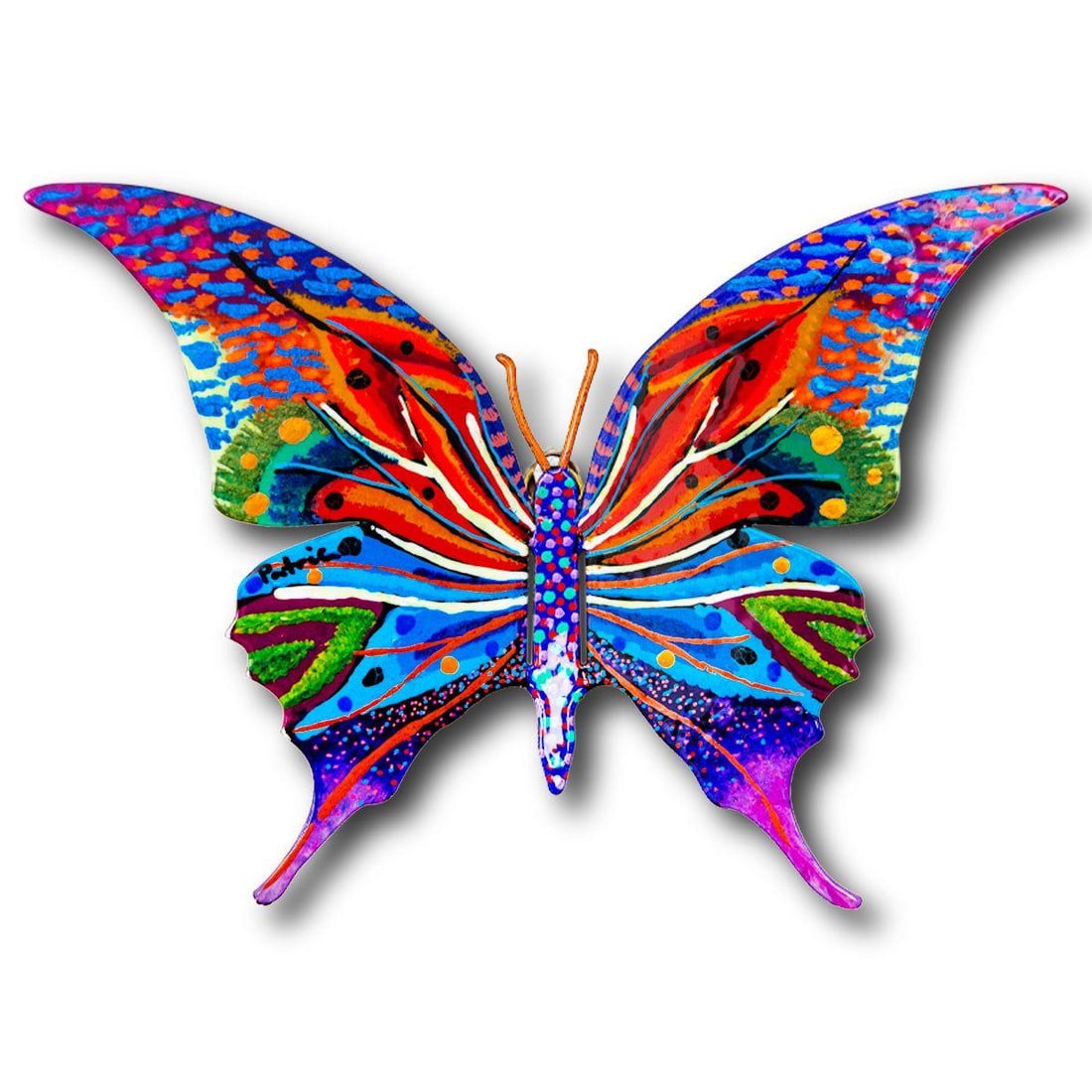 Patricia Govezensky- Original Painting on Cutout Steel "Butterfly": Artist: Patricia Govezensky. Medium: Original Painting on Cutout Steel. Title: Butterfly. Size: 5" x 8". Signature: Hand Signed by the artist. Certificate of Authenticity: From the publisher. Referenc