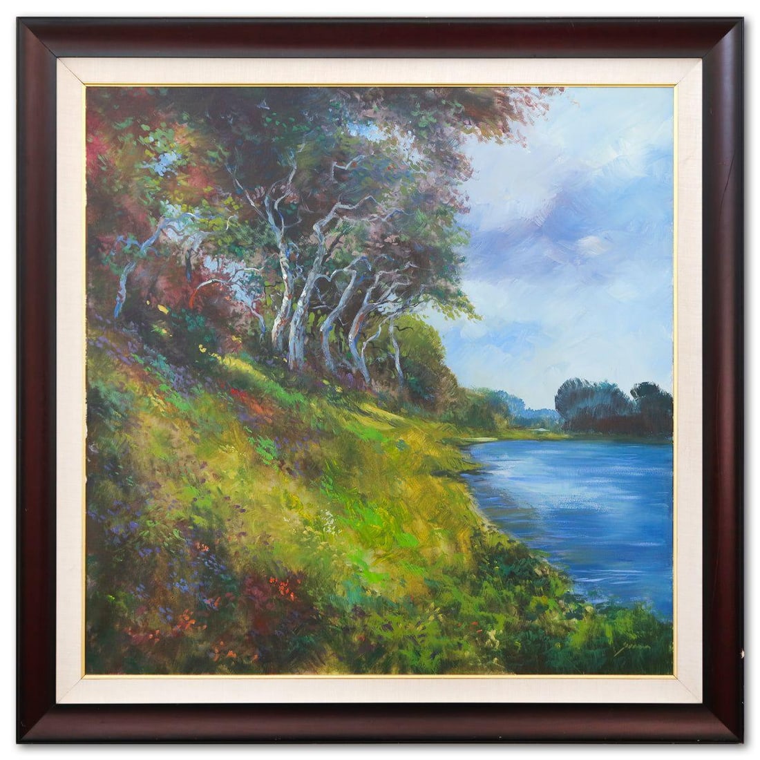 Michael Schofield- Original Oil on Canvas "A Memorable Retreat": Artist: Michael Schofield. Medium: Original Oil on Canvas. Title: A Memorable Retreat. Size: 48" x 47.5". Measures approx. 58" x 58" (framed). Signature: Hand Signed. Reference#: 74541.