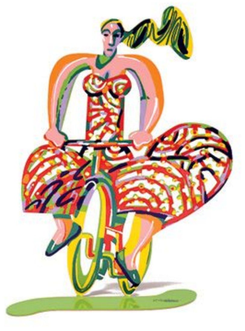 David Gerstein- Free Standing Sculpture "Summer Rider": Artist: David Gerstein. Medium: Free Standing Sculpture. Title: Summer Rider. Size: 14" x 10.5". Signature: Signed by the artist. Certificate of Authenticity: Is included. Additional: This piece is fr